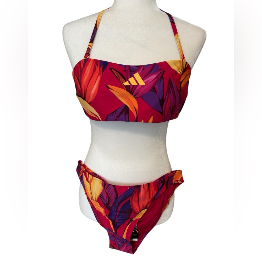 ADIDAS FARM RIO Bold Pink Design Bikini Size Large *NEW*